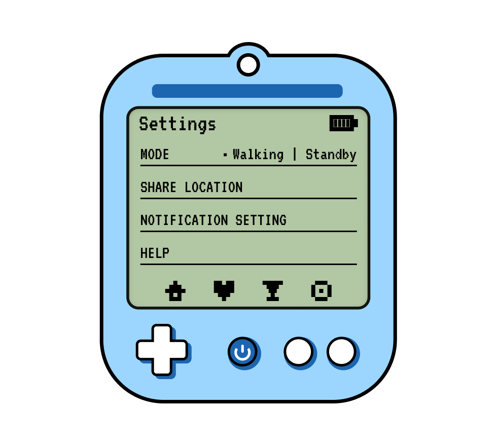 Beacon device settings screen
